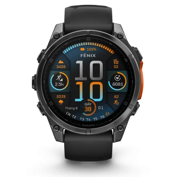 Đồng hồ thông minh Garmin Fenix 8 Màn Hình AMOLED 47mm Viền Thép