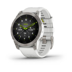 Đồng Hồ Thông Minh Garmin Epix Gen 2 Sapphire - White Titanium, Silicone Band 1