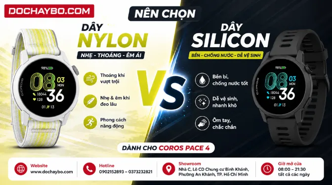 Nên Chọn Dây Nylon Hay Silicon Cho Đồng Hồ Coros Pace 4