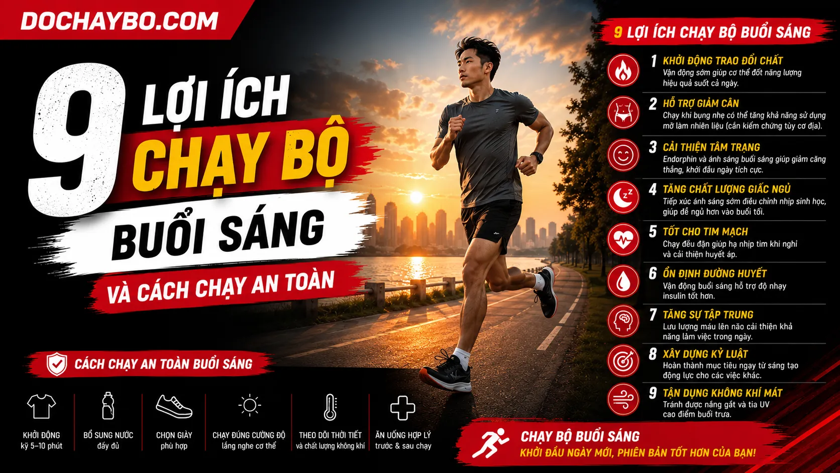 9 Lợi Ích Chạy Bộ Buổi Sáng Và Cách Chạy An Toàn