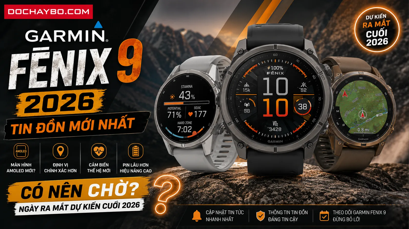 Garmin Fenix 9 2026 Tin Đồn Màn Hình, Ngày Ra Mắt Và Có Nên Chờ