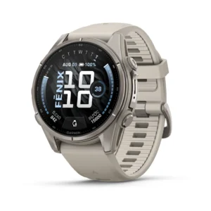 43 mm - Fēnix 9 - Titan Tự Nhiên - Dây Đeo Silicon Màu Xám