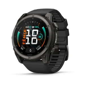 51 mm - Fēnix 9 - Titan Xám Carbon - Dây Đeo Silicon Màu Đen